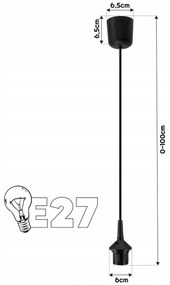 BERGE Sklenená LED závesná lampa 1xE27 - dymová guľa