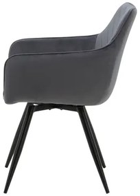 Otočná jedálenská stolička sivá ATEMO