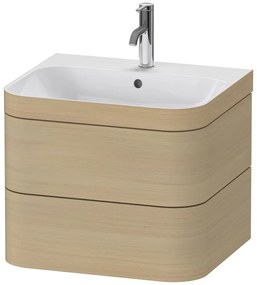 DURAVIT Happy D.2 Plus c-bonded závesná skrinka s nábytkovým umývadlom s otvorom, 2 zásuvky, 575 x 490 x 480 mm, dub Mediterrane, HP4635O7171