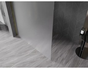 Mexen Kioto-X, sprchová zástena 130 x 200 cm, 10mm sklo námraza, zlatý lesklý profil, 800-130-101-50-30-X