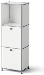 Kovová komoda »CN3 Slim Line« s 2 výklopnými priečinkami, biela