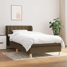 Boxspring posteľ s matracom tmavohnedá 90x190 cm látka 3127088