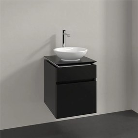 VILLEROY &amp; BOCH Legato závesná skrinka pod umývadlo na dosku (umývadlo v strede), 2 zásuvky, 450 x 500 x 550 mm, Black Matt Lacquer, B56600PD