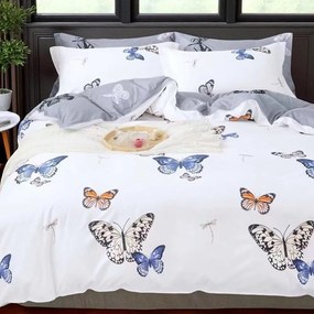 Obliečky FALER BUTTERFLIES WHITE 7-dielna sada 140x200 cm
