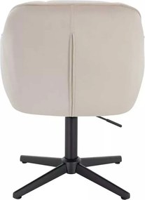 LuxuryForm DESIGN Stolička AVOLA VELUR na čiernom kríži - krémová