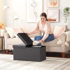 Taburetka 80 L, lavica s úložným priestorom, nosnosť 300 kg, tmavosivá