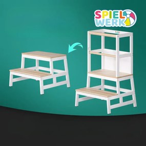 Spielwerk Učiaca veža PLAY borovica, 93x56x49, biela/prírodná hnedá