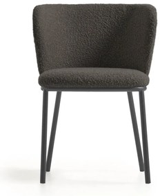 Čierne čalúnené jedálenské kreslo Ciselia – Kave Home