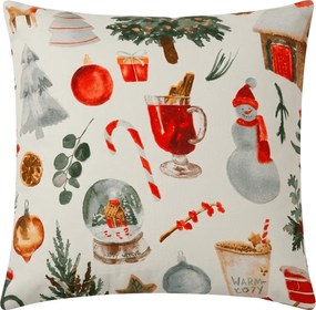 Obliečka na vankúš z mikrovlákna FESTIVE MAGIC 45x45 cm, biela