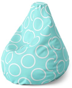 Sablio Sedací vak Pear Biele korunky - 70 x 95 x 15 cm