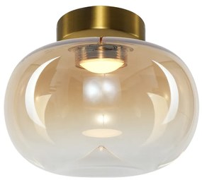 Stropné svietidlo Vaso, 1x jantárové sklenené tienidlo, g