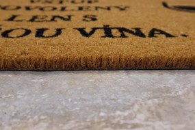 Trade Concept, Rohožka Kokos Ľan s lahví vína - na von aj na doma, 40x60, hnedá, chodba / predsieň