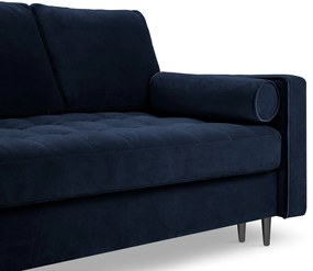 Rozkladacia zamatová pohovka s úložným priestorom Romeo 225 × 100 × 96 cm