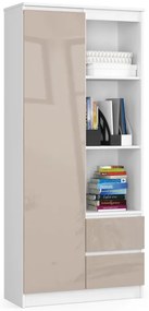 Regál R11 R80 1D 2SZ CLP biely / cappuccino lesk