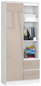 Regál R11 R80 1D 2SZ CLP biely / cappuccino lesk