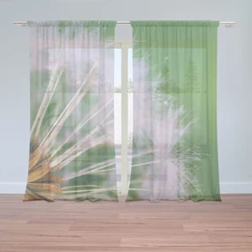 Sablio Záclony Odkvitnuté púpavy 3: 2ks 150x250cm