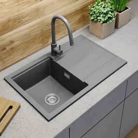 Gamma Modern 8050, 1-komorový granitový drez 790x500x210 mm, šedá, GMA-ZM-8050-G