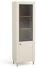 Vitrína do obývačky s drážkovaním cashmere MOSSA MO3