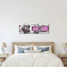Obraz abstrakcie (s hodinami) (90x30 cm)