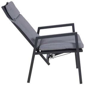 Sivá kovová záhradná stolička Sintra – Garden Pleasure