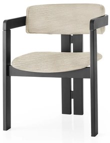 Jedálenská stolička CO z masívu svetlo šedá/čierna