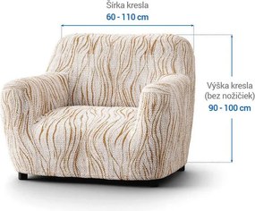 Bielastické poťahy UNIVERSO NOVÉ žíhané béžové kreslo (š. 60 - 110 cm)