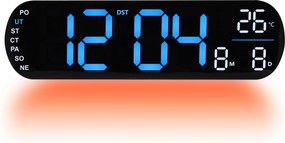 Digitálne nástenné a stolové hodiny JVD DH5502.2 (35 cm) - modrý LED displej