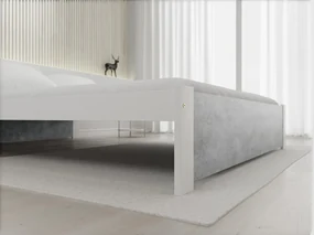Posteľ IKAROS 180 x 200 cm, betón/biela Rošt: S latkovým roštom, Matrac: Matrac COCO MAXI 20 cm