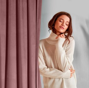 ZATEMŇOVACÍ ZÁVES NA KRÚŽKOCH ROSA 140X250 CM TMAVORUŽOVÁ