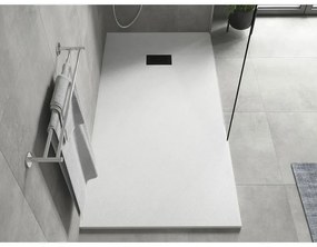 Mexen Hugo, obdĺžniková sprchová vanička SMC 170 x 80 cm, biela, čierna krytka, 42108017-B