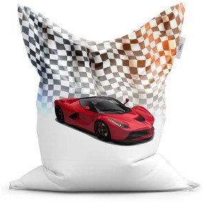Sablio Sedací vak Ferrari Závodná vlajka - 150x100 cm