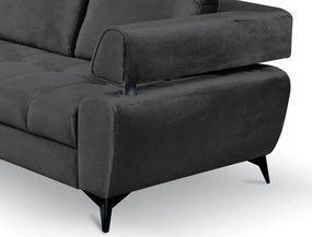 Rohová sedacia súprava Paris, antracitová látka, ľavý roh