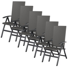 Livarno home Skladacie kreslo Valencia, sivé, 6 kusov  (800008979)