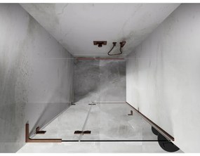 Mexen Lunar L, sprchové dvere 90 cm, 8mm číre sklo, medený matný profil, 834L-090-000-65-00-L