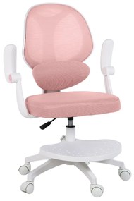 Detská otočná stolička Neoseat JUNI 009 s podnožou — látka, ružová