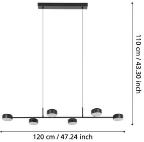 Eglo 900352 - LED Luster na lanku CLAVELLINA 6xLED/7W/230V
