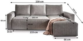 Staroružová pohovka SMART COSARO, obojstranná + 2 vankúšiky ZADARMO