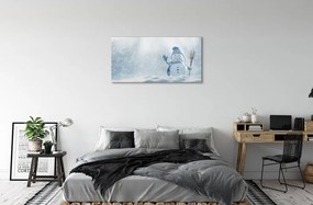 Sklenený obraz snehuliak sneh 140x70 cm