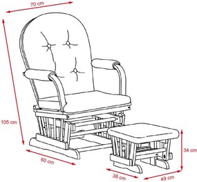Komfortné relaxačné kreslo s taburetom Catini TREVISO sv.drevo