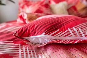 JAHU Posteľné obliečky bavlna - Red Righe, 140x200 cm