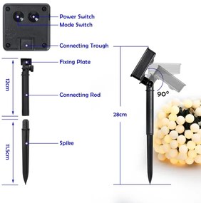 Brilagi - LED Solárny dekoratívny reťaz BUBBLE 200xLED/8 funkcií 20m IP65 teplá biela