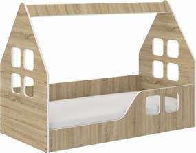 Wooden Toys Detská posteľ Nízky DOMČEK SONOMA 140x70 Montessori (pravá strana)