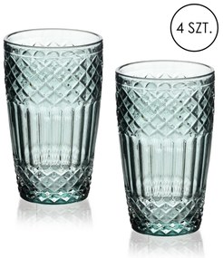 Sada 4 ks sklenic ELLA 370 ml zelená