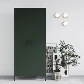 Šatníková skriňa FLAVIO, 800 x 1850 x 450 mm, Modern: fľaškovo zelená farba