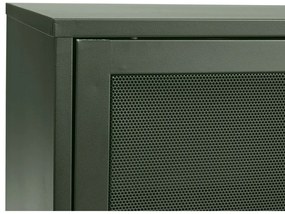 Tmavozelená kovová nízka komoda s posuvnými dverami 160x75 cm Veep – Unique Furniture