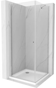 Mexen Pretoria sprchovací kút 100 x 100 cm, priehľadný, chróm + plochá sprchová vanička-852-100-100-01-00-4010
