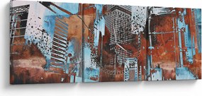 Obraz - Mrakodrapy (s hodinami) (90x30 cm)