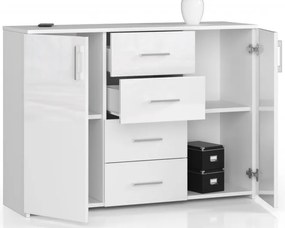 Komoda K45 biela, lesk