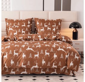 Obliečky z mikrovlákna WHITE DEER hnedé Rozmer obliečky: 2 ks 70 x 90 cm | 200 x 220 cm
