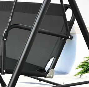 Elegantná záhradná hojdačka pre 3 osoby – čierna
